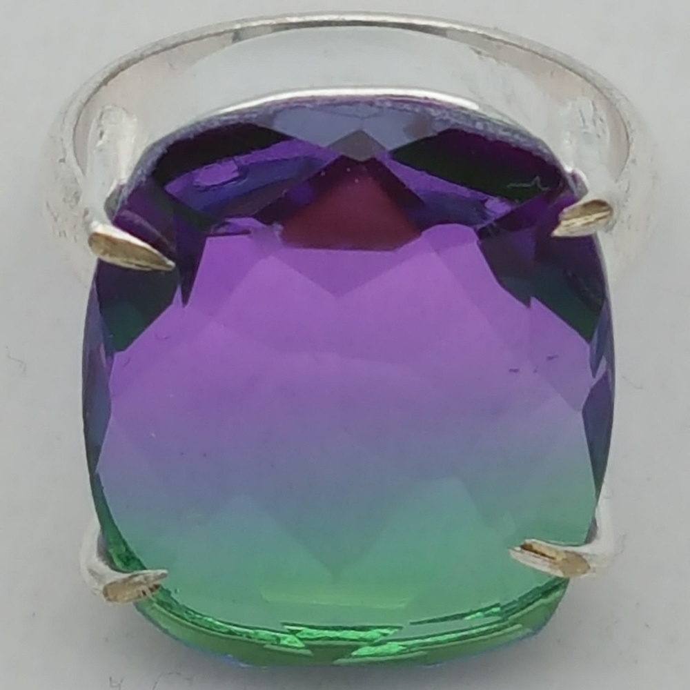 Watermelon Tourmaline Sterling Silver Ring